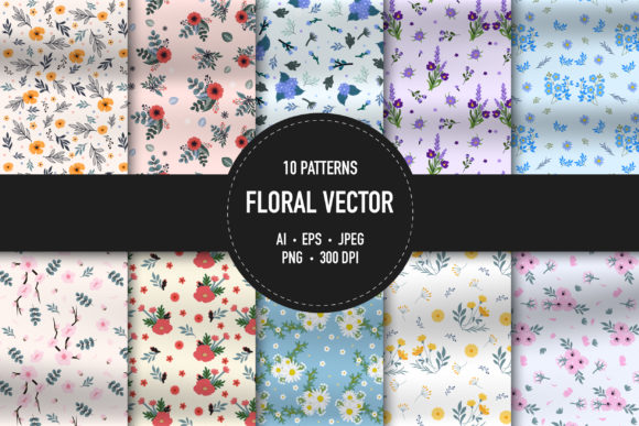10 Floral Vector Patterns
