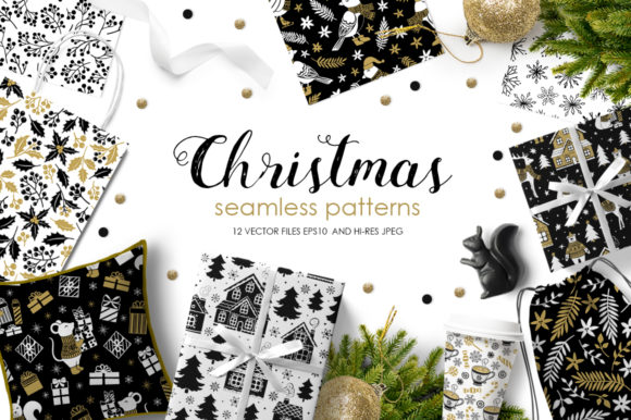 12 Christmas Seamless Patterns: A Creative Resource for Designers and Creators