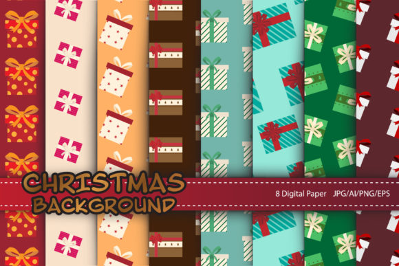 8 Christmas Patterns for Digital Paper