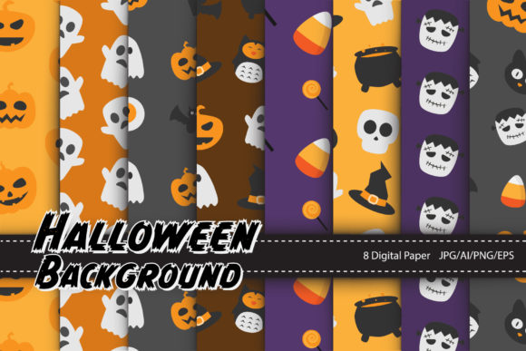 8 Halloween Seamless Patterns for DIY and Halloween Backgrounds