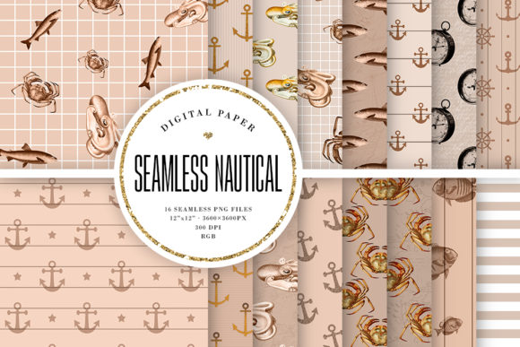 Beige Nautical Seamless Patterns: A Versatile Design Tool for Creatives and Businesses