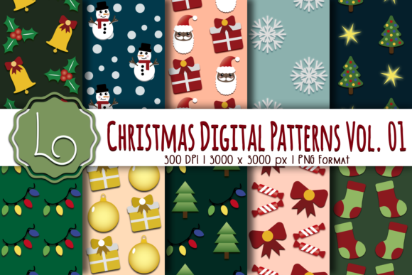 Christmas Digital Patterns Vol. 01: A Versatile Resource for Creative Projects
