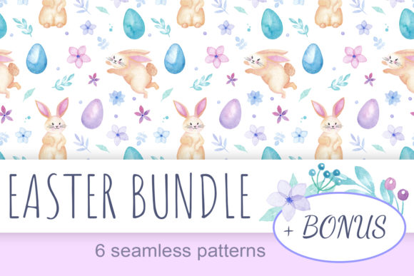 Easter Watercolor Seamless Patterns