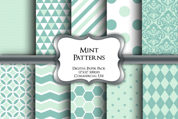 Embracing Creativity with Mint Green Patterns Digital Paper Pack