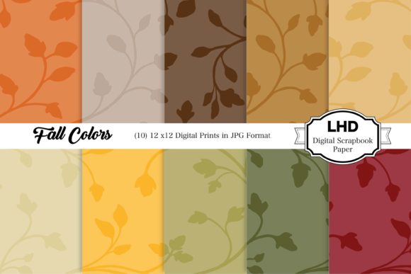 Fall Colors Digital Paper Patterns