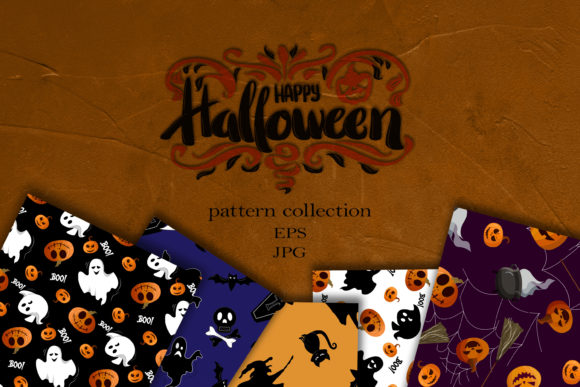 Happy Halloween Seamless Patterns Collection