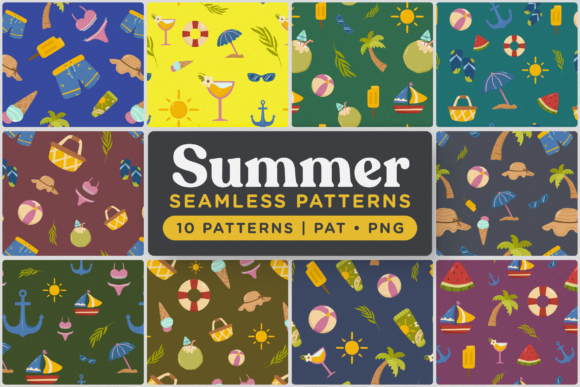 Playful Summer Seamless Patterns: Elevate Your Designs with Vibrant, Tileable Art