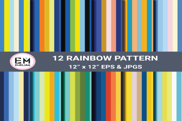 Rainbow Patterns, Digital Paper: A Creative Resource for Design and Craft