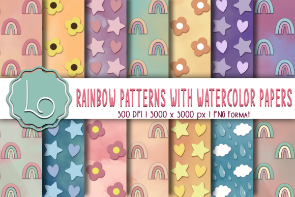 Rainbow Patterns with Watercolor Papers