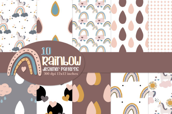 Rainbow Repeat Patterns, Seamless Paper