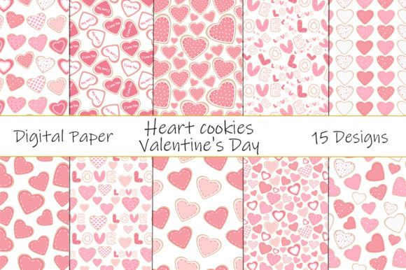 Seamless Patterns Heart Cookies Vector: A Versatile Design Resource for Creative Projects