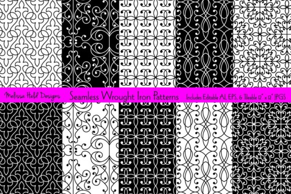Seamless Wrought Iron Patterns for Creative Designers