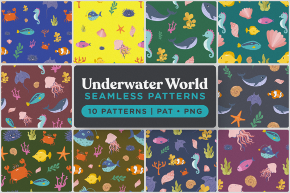 Underwater World Seamless Patterns