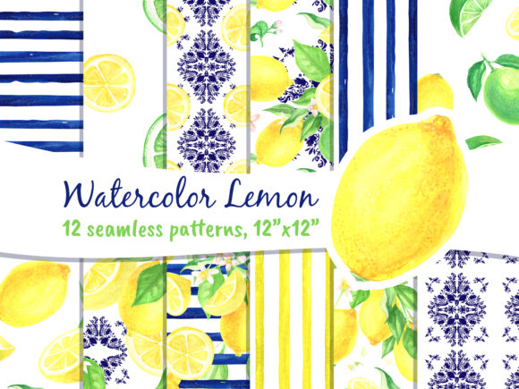 Watercolor Lemons for Designers