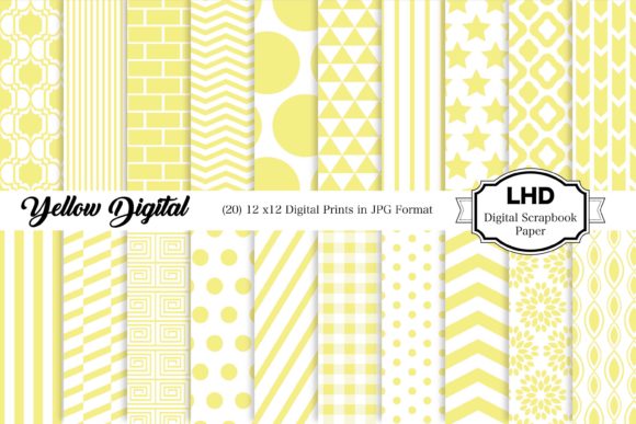 Yellow Digital Paper Pack - Patterns